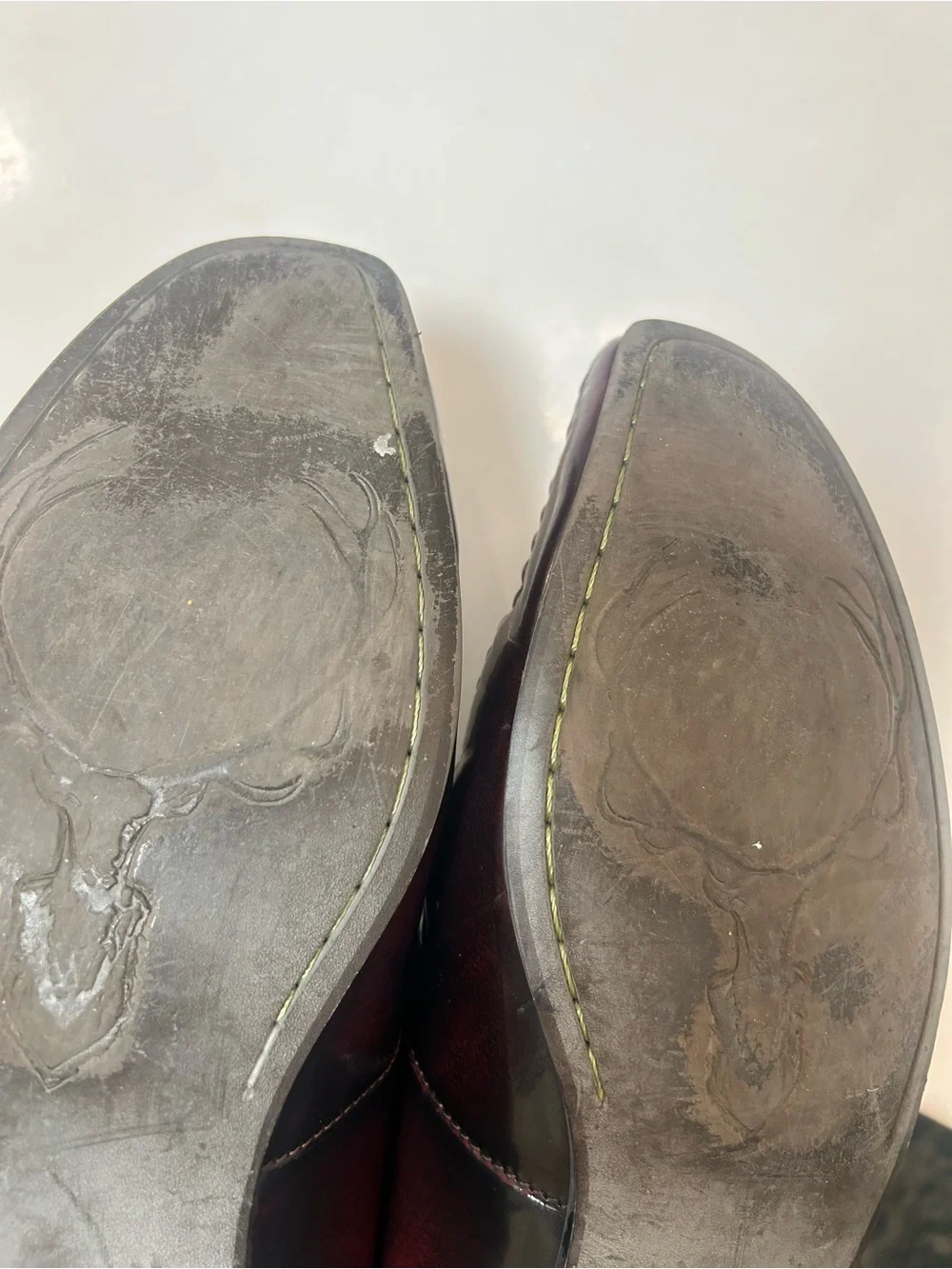 TED BAKER hand burnished square toe men’s loafers. Size 13. Hand stitched